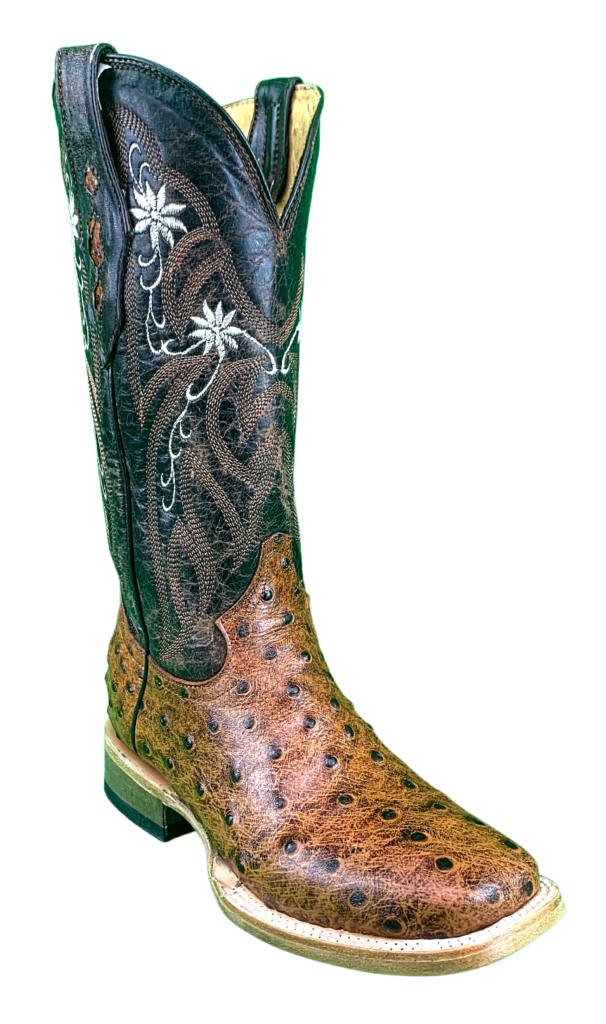Ladies' Cowtown Cognac Ostrich Print Boots Wood's Boots
