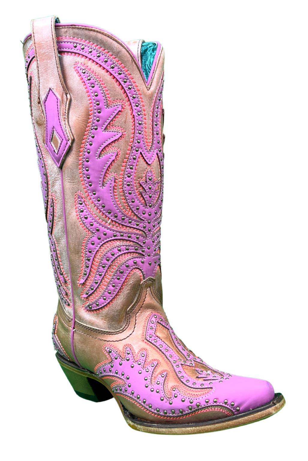 Corral Women's Pink Overlay Glow In The Dark & Fluorescent Embroidered