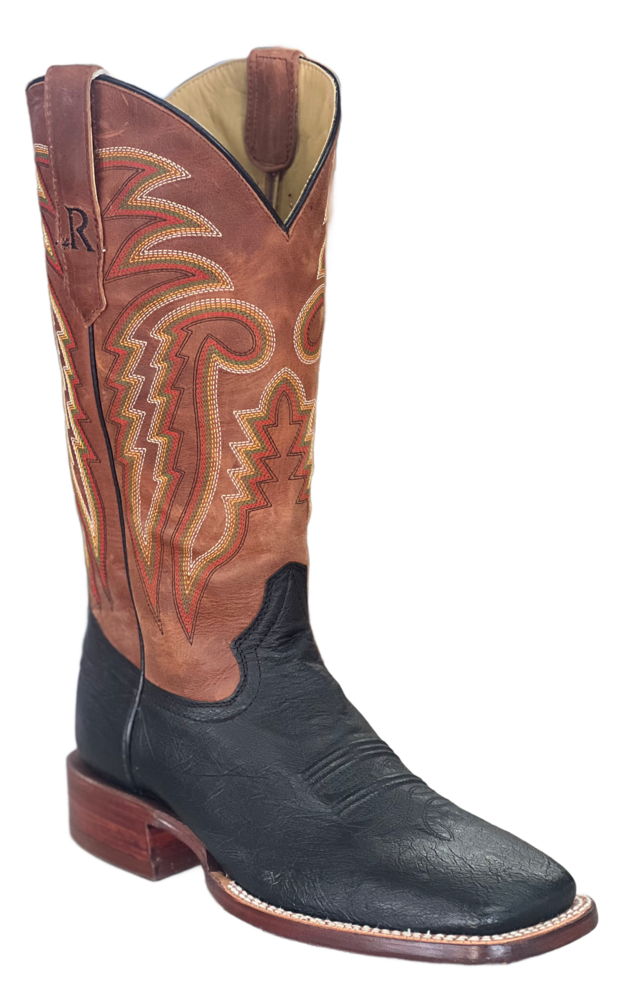 R. Watson Black Belly Ostrich Boots