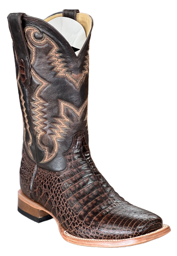 Cowtown Chocolate Caiman Belly Print Boots Style # Q6084