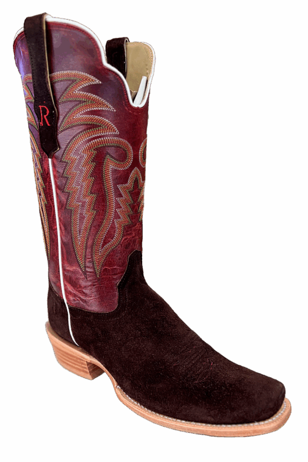R. Watson Chocolate Rough Out Deer Skin Boots Style # RW7304-1