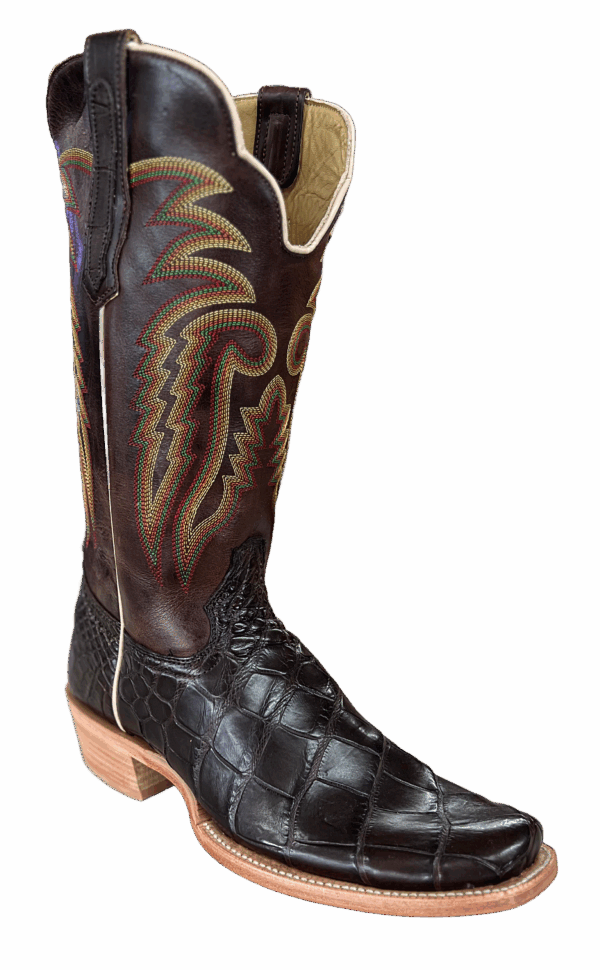 R. Watson Chocolate Cross Cut Alligator Boots Style # ZM1040-1